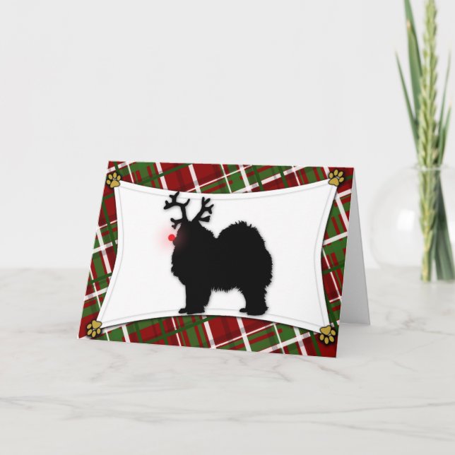 Carte de Noël Samoyed Reindeer (Devant)