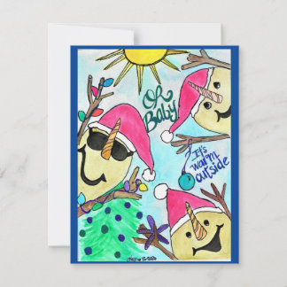 Carte de Noël Sandymen Bébé Il fait chaud dehors