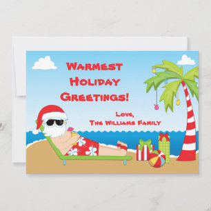 Carte de Noël Santa Claus Beach