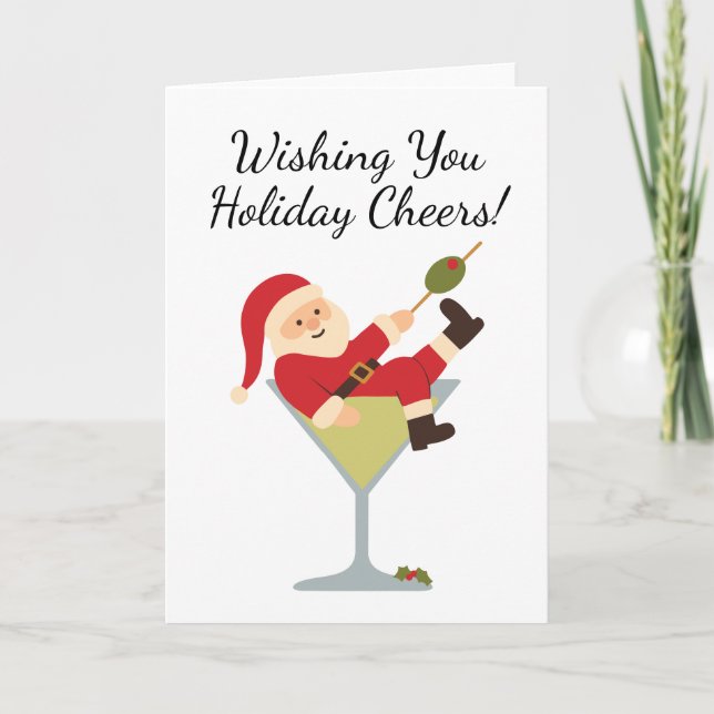 Carte de Noël Santa Martini Holiday Cheers (Devant)