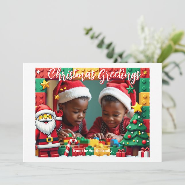 Carte de Noël Santa Stack Surprise (Debout devant)