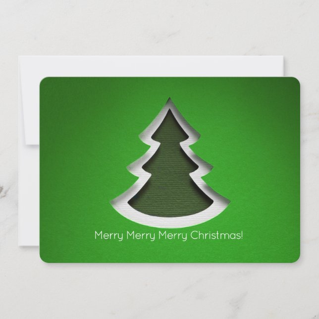 Carte de Noël Sapin Vert, 2 faces (Devant)