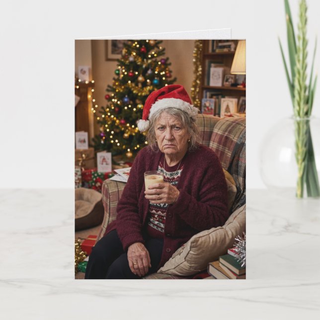 Carte de Noël sarcastique pour femme grincheuse (Devant)