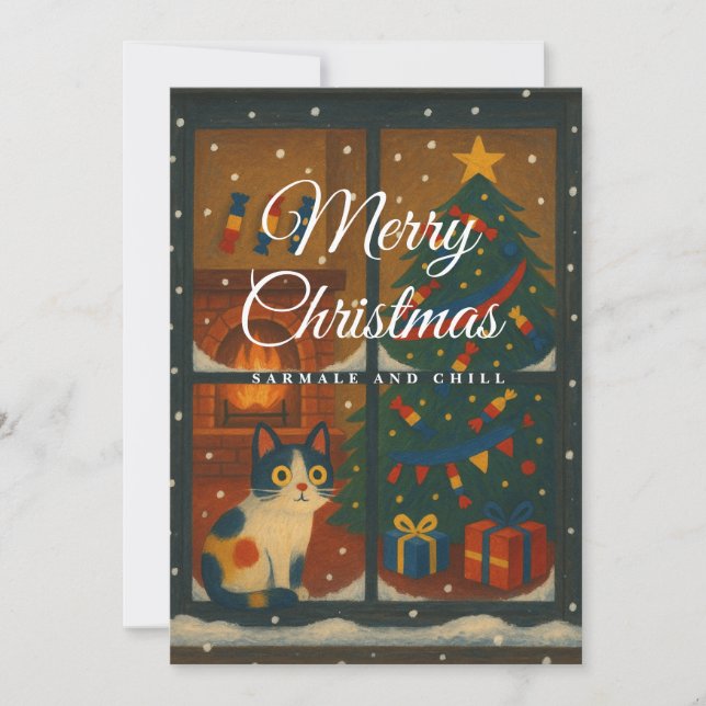 Carte de Noël Sarmale et Chill (Devant)