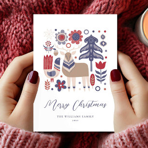 Carte de Noël Scandi scandinave
