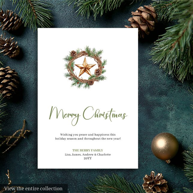 Carte de Noël scandinave neutre boho simple (Simple Boho Neutral Scandinavian Christmas Card)