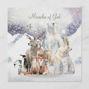 Carte de Noël Scène de Neige Fêtes Dieux Miracles