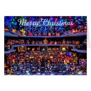 Carte de Noël - Scène de village