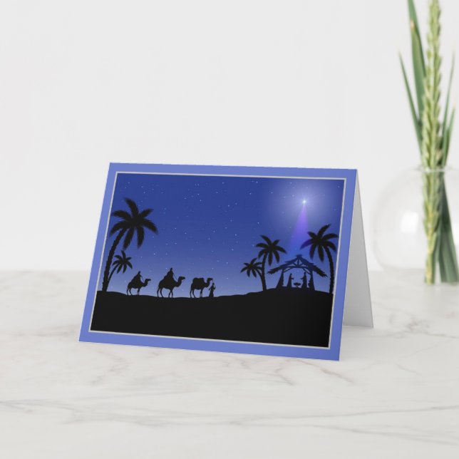 Carte de Noël Scène Hommes Sages (Devant)