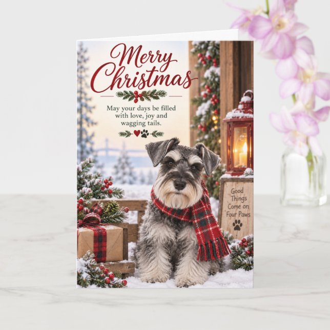 Carte de Noël Schnauzer (Orchidée)