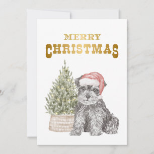 Carte de Noël Schnauzer Puppy
