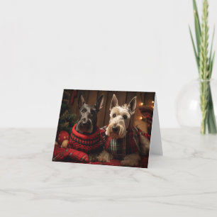 Carte de Noël Scottish Terriers