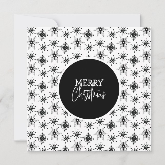 Carte de Noël Script Joyeux Noël Flocons de Neige  (Devant)