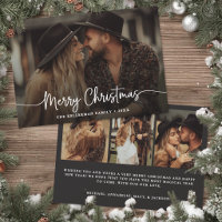 Carte de Noël Script Rustique Élégant Photo