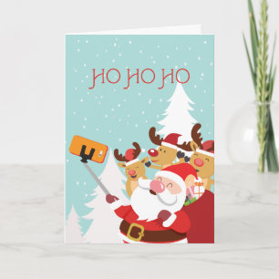 Carte de Noël Selfie père Noël