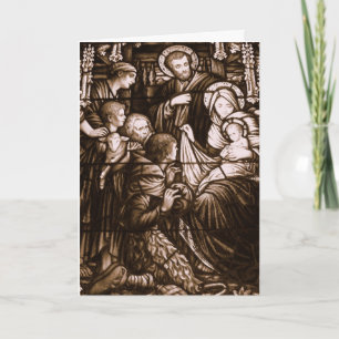 Carte de Noël Sepia Stain Glass
