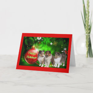 Carte de Noël Sheltie Joyeux bal des fêtes