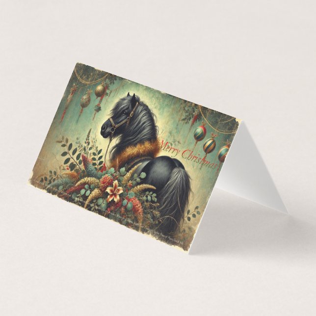 Carte de Noël Shetland Pony (Front)
