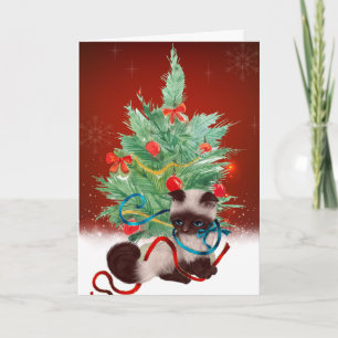 Carte de Noël Siamese Kitten