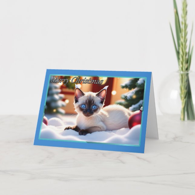 Carte de Noël Siamese Kitten (Devant)