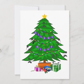 Carte de Noël Silent Night Christmas Tree