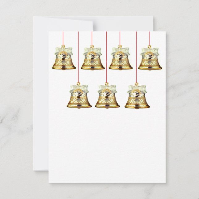 Carte de Noël Silver et Gold Bells (Dos)