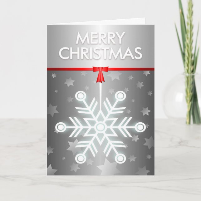 Carte de Noël Silver Snowflake (Devant)