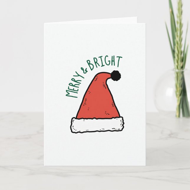 Carte de Noël simple avec chapeau de Père Noël Joy (Devant)