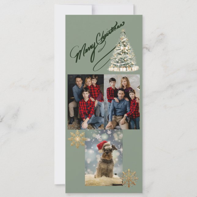 Carte de Noël simple avec collage de photos (Devant)