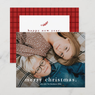 Carte de Noël simple avec photo et texte Joyeux No
