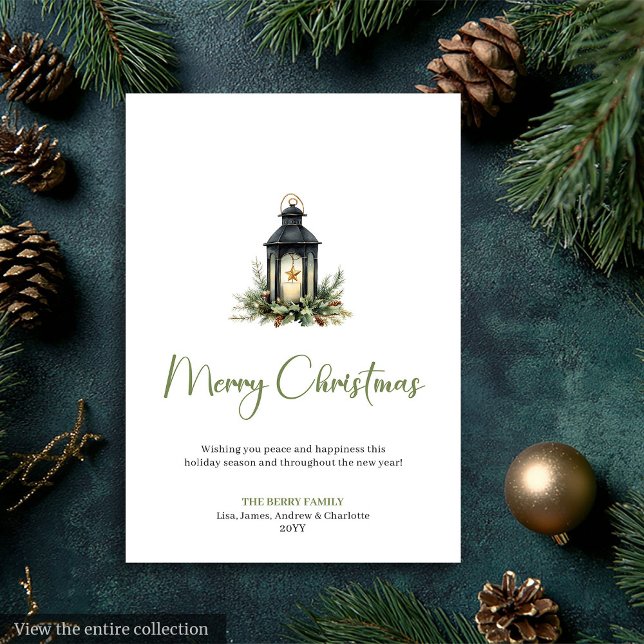 Carte de Noël simple Bohème Botanique Scandinave (Simple Boho Botanical Scandinavian Xmas Card)