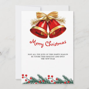 carte de Noël simple de luxe, carte de Noël pour f