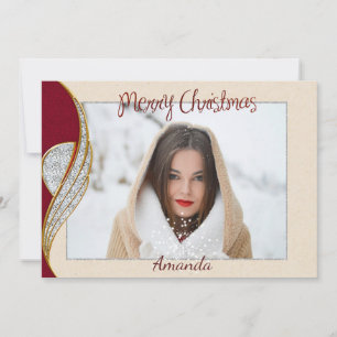 Carte de Noël simple élégante avec photo