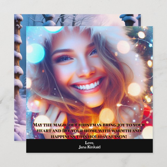 Carte de Noël simple et élégante (Devant / Derrière)