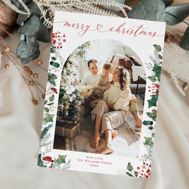 Carte de Noël simple et minime d'arc cardiaque (Créateur téléchargé)