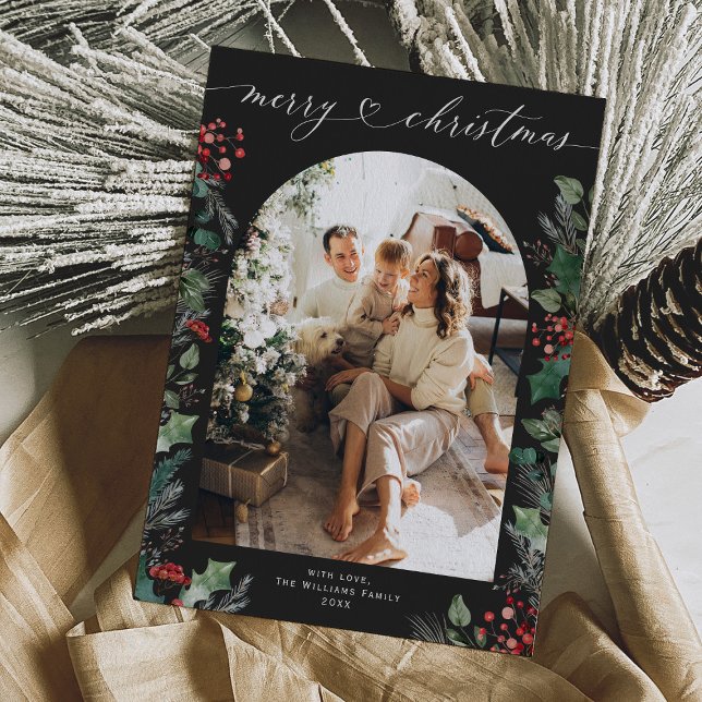 Carte de Noël simple et moderne Dark Boho (Créateur téléchargé)