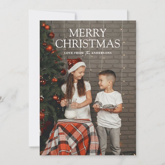 Carte de Noël simple moderne avec photo intégrale (Devant)