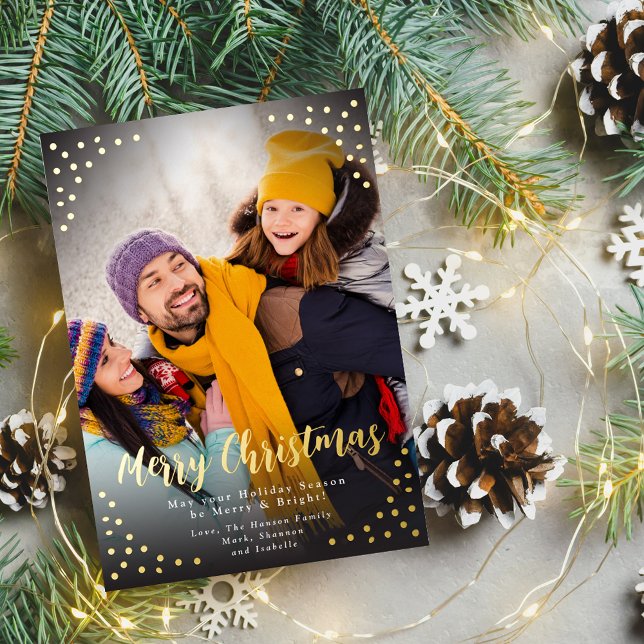 Carte de Noël simple moderne en feuille d'aluminiu (Créateur téléchargé)