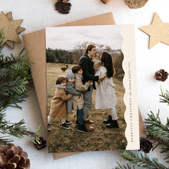Carte de Noël simple moderne neutre avec deux phot (Créateur téléchargé)