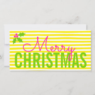Carte de Noël simple néon et lumineuse