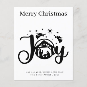 Carte de Noël simple noir et blanc Budget
