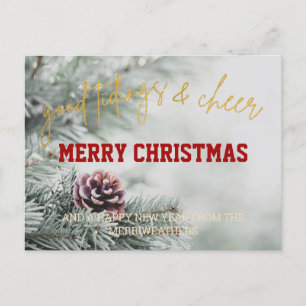 Carte de Noël simple Parties scintillant or