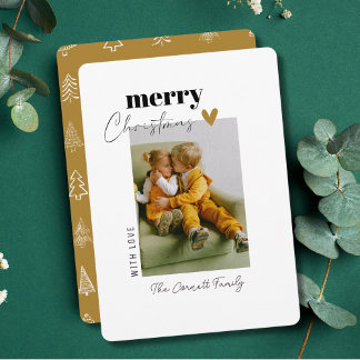 Carte de Noël simple photo or minimaliste