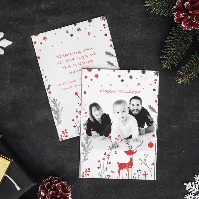 Carte de Noël simple Reindeer Family (Créateur téléchargé)