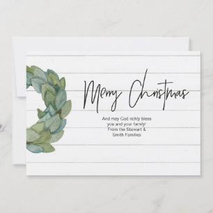 Carte de Noël simple Shiplap Magnolia Farmhouse