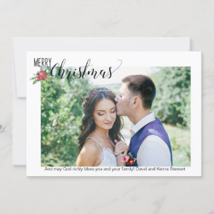 Carte de Noël simple une grande photo horizontale