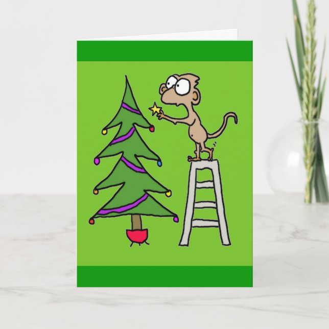 Carte de Noël singe (Devant)