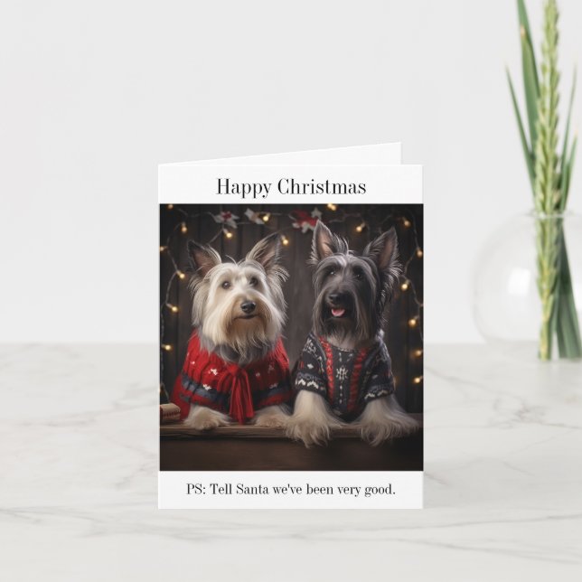 Carte de Noël Skye Terrier Chiens (Devant)