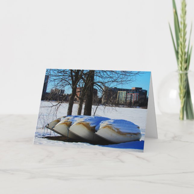 Carte de Noël "Snow Boats" (Devant)