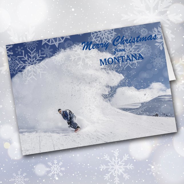 Carte de Noël Snowboard Montana (Créateur téléchargé)